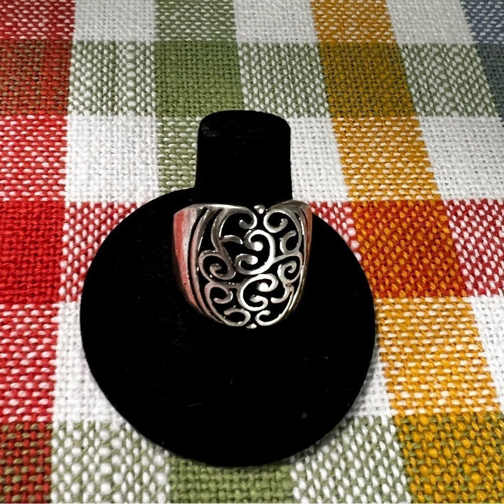 NWT Premier Designs Jewelry Silver Scroll Ring Size 8 #RGBG